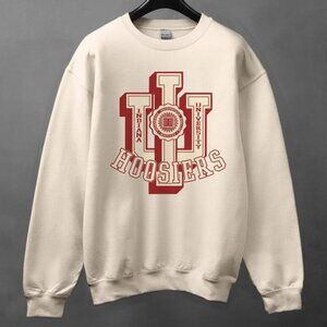 Vintage 90s University Of Indiana Hoosiers Pullover Sweatshirt Unisex Sand